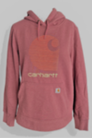 Carhartt Hoodie Womens M 8-10 Rust Red Rain Defender Pullover Sweatshirt Logo