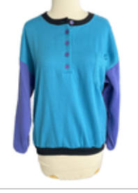 Vintage Rare Womens 90's Sasson Lightweight Sweatshirt Colorblock Medium Logo