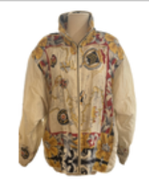 East West VTG Quilted Rayon Multicolor Coat Tapestry Wearable Art Size M READ
