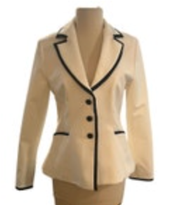 NWT White House Black Market WHBM $195 Ecru Black 3-Button Blazer SZ 8