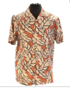 Onia Men’s S/S Hawaiian Button Shirt Orange Floral • Medium
