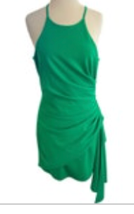 Belle by Badgley Mischka Green Daphne Dress Size 8 Sleeveless Wrap NWT