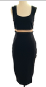 Bailey 44 Medium Black Bodycon Mesh Cutout Sleeveless Dress