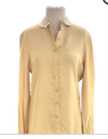 Vintage Lace Collar Blouse Yellow L/S Polyester Victorian Cottagecore Sz 10