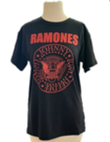 Unisex 2008 Ramones Red Presidential Seal 1234 Black Band T-shirt Size Large