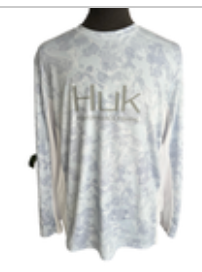 Huk Shirt Mens XL Gray White Blue Camo Long Sleeve Performance Fishing Rashguard
