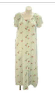 Vintage Komar for Leisurely Living Teal Floral Nightgown House Dress, Size L