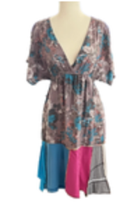 Upcycle by Jelbel Boho Hippie Dress Artsy Lagenlook Cottagecore Floral READ