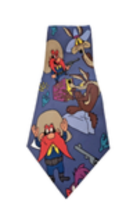 Looney Tunes Neck Tie Wile E. Coyote Roadrunner 1992 Yosemite Sam By Balancine
