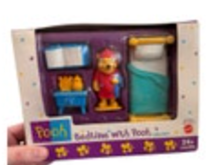 New Mattel Winnie the Pooh Set Bedtime With Pooh Collectible Figure Vintage