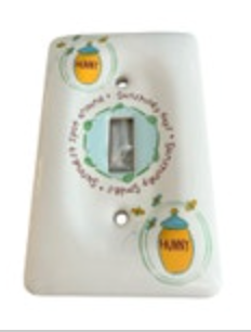 Disney Classic Winnie the Pooh Ceramic Single Light Switch Plate Cover Hunny Sun