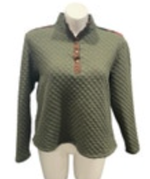 Legendary Whitetails Quilted Fleece 1/4 Snap Pullover Womens XXL Green Cozy