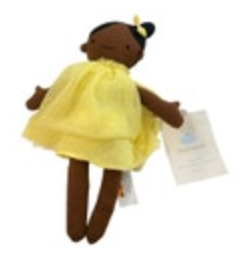 New Cloud Island Plush Cloth Doll Black Girl Yellow Dress African American