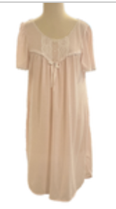 Vintage Miss Elaine Embroidered Nightgown Sleep Wear Granny Core Pink READ