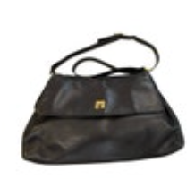 Vintage Etienne Aigner Black Leather Shoulder Bag Handbag Multi Section Flap 80’