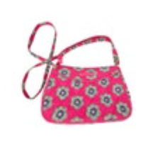 Vera Bradley Pink Swirls Flowers Hipster Little Crossbody Purse Shoulder Bag EUC