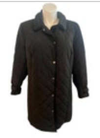 Lands' End Coat Womens 22W Black Quilted Adjustable Sleeve Winter Gorpcore