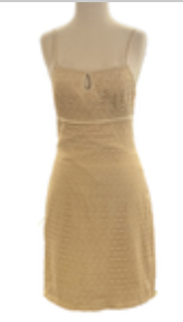 Vintage Y2K Tocca Cream Ivory Rayon Nylon Sleeveless Dress READ