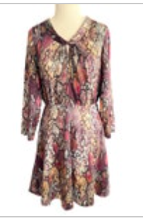 Rebecca Taylor Silk Snake Skin Keyhole Mini Dress Long Sleeve Multicolor Sz 6