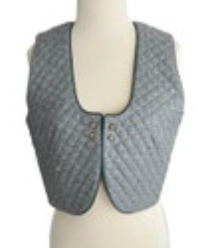 Alphorn Trachten Austrian Quilted Gray Waistcoat Vest Size 40 Wool Blend