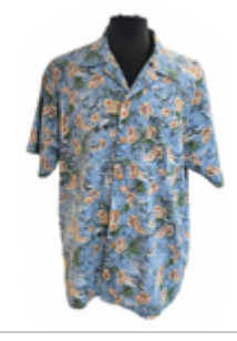 Kamp Shirt by Eagle Crest Mens XXL Blue Floral USN Aircraft Ships Hawaiian Aloha