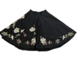 Women's ...ing.com Embellished Black Midi Skirt Size S Fabric & Beads Lined