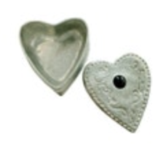 Vintage Pewter Trinket Box Heart Arts Crafts Style Glover and Smith Hand Crafted