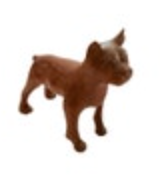 Hand Carved Wooden Miniature Boxer Dog Figurine Wood Figure 2 3/8” Long