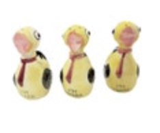 3 Vintage Ducks Spice Shakers Lefton Japan Paprika Cinnamon Ginger Read