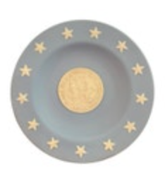 Wedgwood Jasperware Blue & White Trinket Tray Dish NC Seal 4.375” England