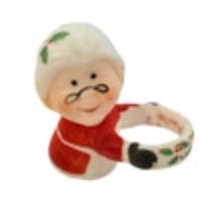 Ceramic Christmas Candle Hugger Mrs. Claus Vintage Porcelain?
