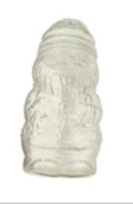 Vintage Libbey Clear Glass Santa Claus Lidded Jar Candy Christmas Holiday