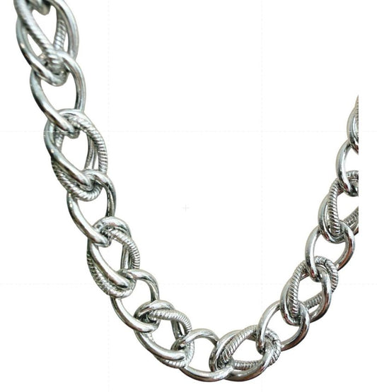 Monet Silver Tone Chain Textured Necklace Lobster Clasp Layering 36”