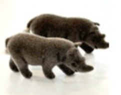 Kunstlerschutz Wagner Flocked Rhino Rhinoceros Toy Figurine Set Of Two VTG
