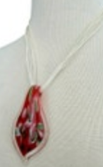 Swirl Acrylic Pendant Necklace Ribbon Cord Holiday Handmade