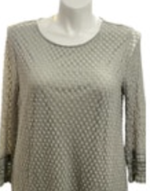 Ali Miles Tunic 1X Plus Gray Geometric Peasant Cottagecore Lagenlook