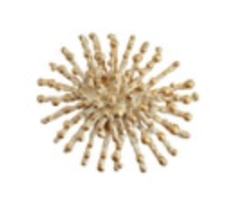 Vintage Large Gold Tone Coral Sea White Wash Brooch Statement Pin Coastal