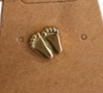 Vintage Gold Tone 1970”s Baby's Precious Feet Pin Pro Life Lapel Pin
