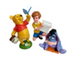 Vintage Disney's Winnie the Pooh PVC Figure Christopher Robin Eeyore 3 Pcs