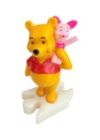 Vintage Disney Winnie the Pooh Piglet Figure PVC Puzzle Base Toy Collectible