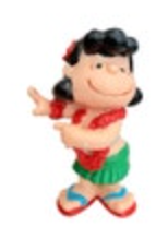 Vintage 1966 Applause UFS Peanuts Lucy Hula Girl Hawaiian 2.5 x 1.5" PVC Figure