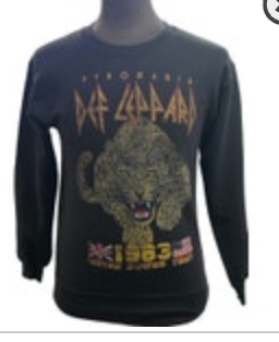 Retro Def Leppard Pyromania 1983 United States Tour Black Sweatshirt Adult Small