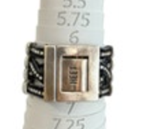 HEET Rockstar Swarovski Leather Cuff Bracelet Braided Strand Punk Rock Buckle