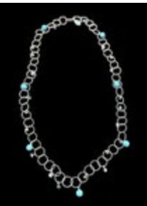 Susan Rifkin Sterling Silver Necklace Circle Link Dangle Beads Turquoise 925