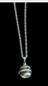 Vintage CARAVELLE Ball Pendant Watch Necklace 24" WORKS Black Gold