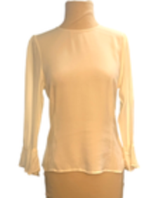Reformation Ivory Crepe Blouse Viscose Rayon Blend Size M