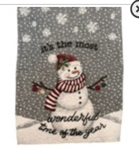 Table Runner Tapestry Snowman Holiday Decor Snow Winter Christmas