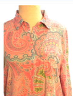Lauren Ralph Lauren Womens Size Medium Pink Paisley 3/4 Sleeve Shirt Dress