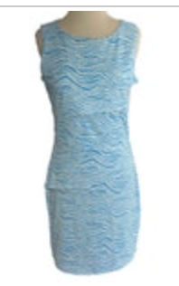 J McLaughlin Womens Dress Tiered Preppy Coastal Beach Resort Blue Striped Sz S