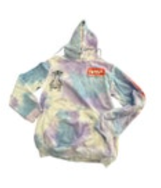 NASA Mission Space Shuttle Hyper Space Tie Dye Blue Purple Hoodie Men's Small